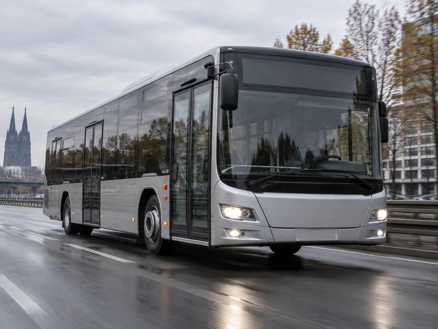 Atmosphärische Darstellung eines modernen Busses