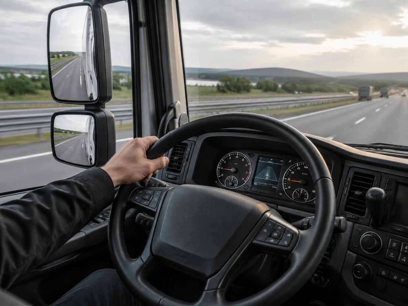 Atmosphärische Darstellung einer LKW-Fahrerkabine